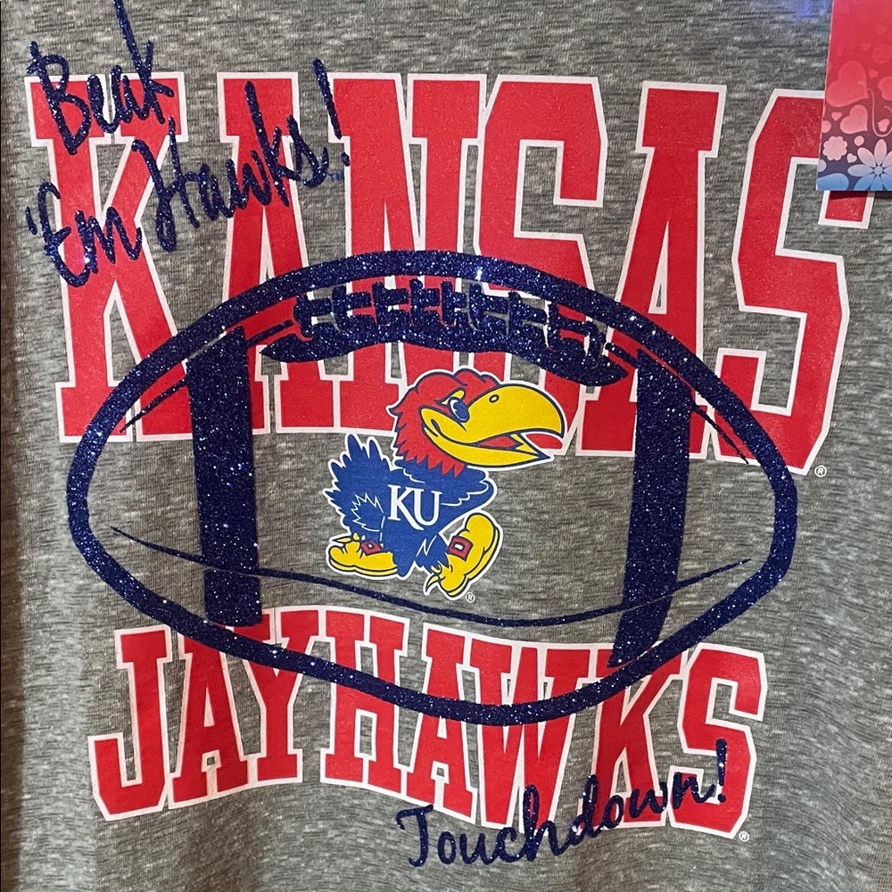 NWT - Kansas Jayhawks Gray and Blue Kids Shirt - Picture 2 of 6